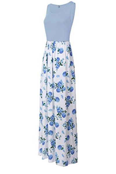 

charm your prince women's casual tank rayon floral maxi dress, Black;gray