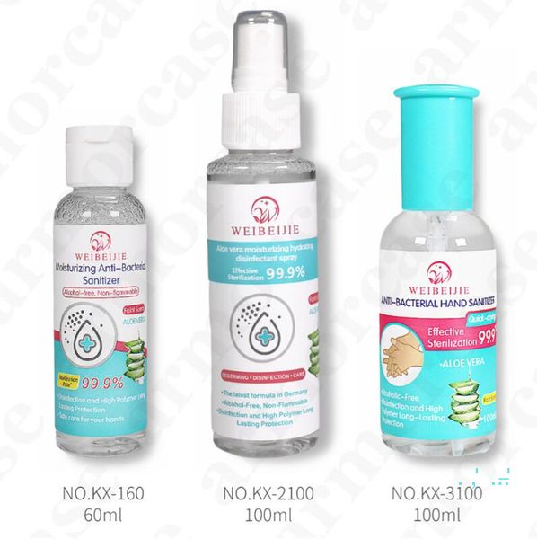 

office portable 60ml 100ml gel hand sanitizer wash for travel in stock no alcohol disinfectant anti-bacteria spray sterilization d31905