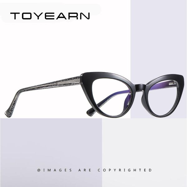 

2020 anti blue rays computer tr90 cat eyes glasses women blue light coating gaming sequins glasses frame men eyeglasses, Black