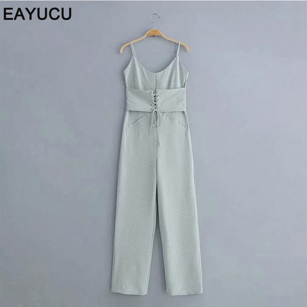 

eayucu 2020 летние женщины винтаж глаждовый пояс без без спинки сексуальные камизол комбинезоны дамы rompers свободные ноги спецодежда ej013, Black;white