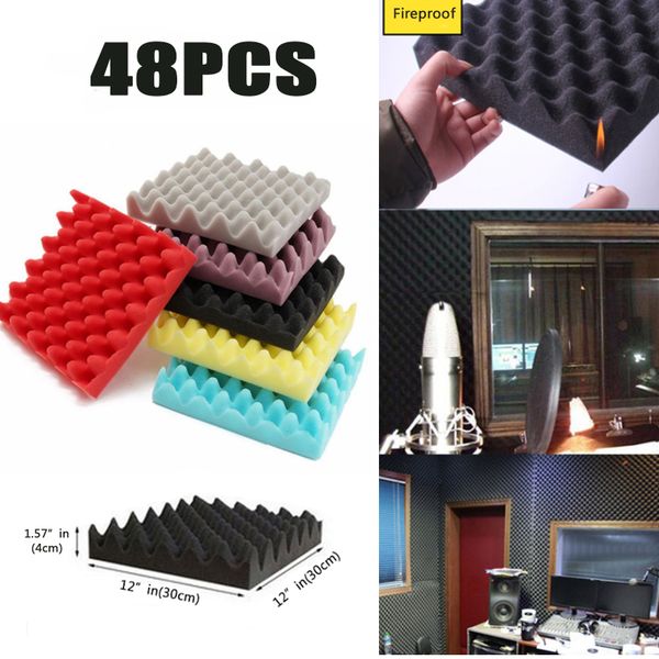 2020 48pack Egg Crate Acoustic Absorption Foam Soundproof Panels