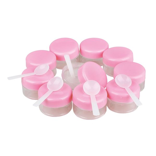 

new 10 pcs pink cover plastic empty makeup cosmetic wineglass pot bottle container