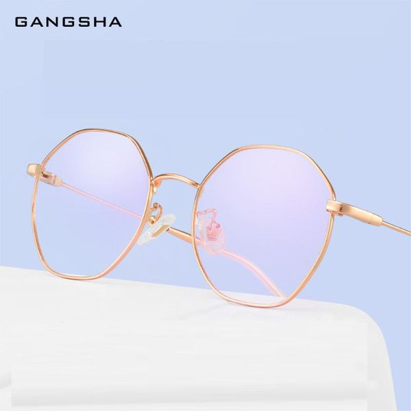 

gangsha fashion blue light glasses frame women computer gaming round spectacle eyeglass frames eyewear eyeglasses 8005, Black