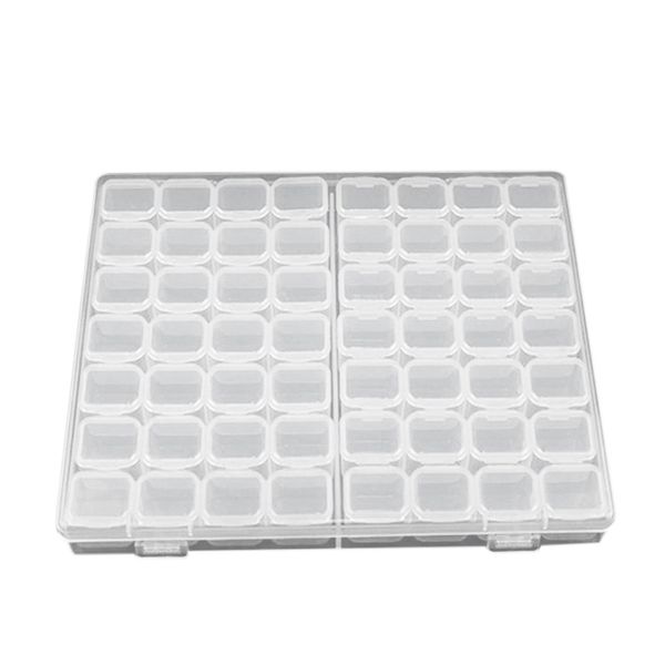 

56 grid storage tool diy removable clear plastic organizer nail art rhinestone 56 diamonds jewelry grid earrings bead necklace