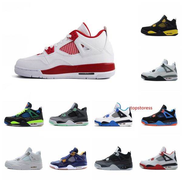 

with 4s mens basketball shoes sneakers 4s white cement black red 4 superman fashion sneakers sports shoes