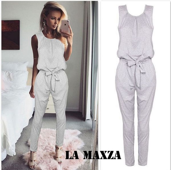 

solid lace up rompers women jumpsuit bodycon women bodysuits sleeveless o neck playsuits, Black;white