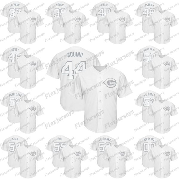 

44 Aristides Aquino AQUINO 2019 Players Weekend Alex Wood Kevin Gausman Reds Kyle Farmer Sonny Gray Luis Castillo Nickname Baseball Jersey