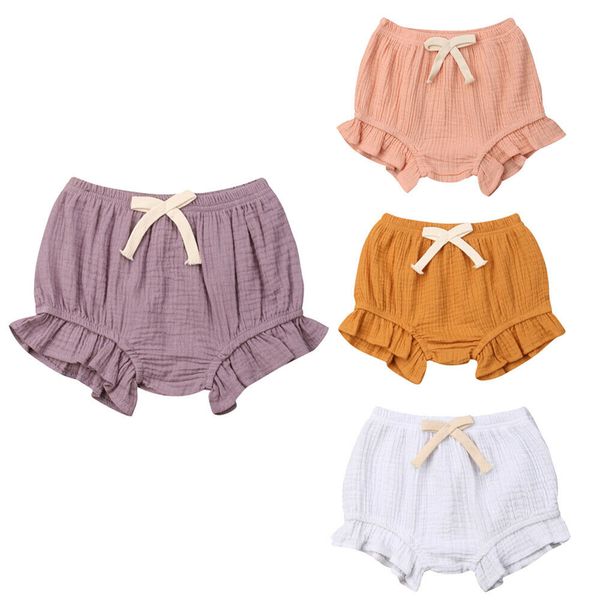 

newborn baby girl cotton ruffle shorts pppants nappy diaper cover bloomers, Black