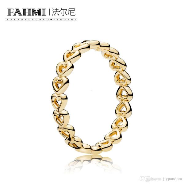 

fahmi 100% 925 sterling silver 1:1 original authentic charm 167105 temperament fashion glamour retro ring wedding women jewelry, Slivery;golden