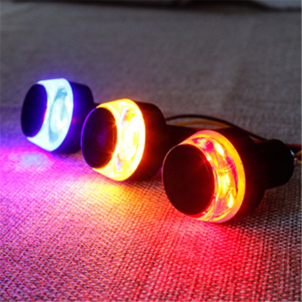 

2pcs universal 22mm motorcycle turn signal light indicators led handlebar handle bar end indicator grip bar end blinker 3 colors