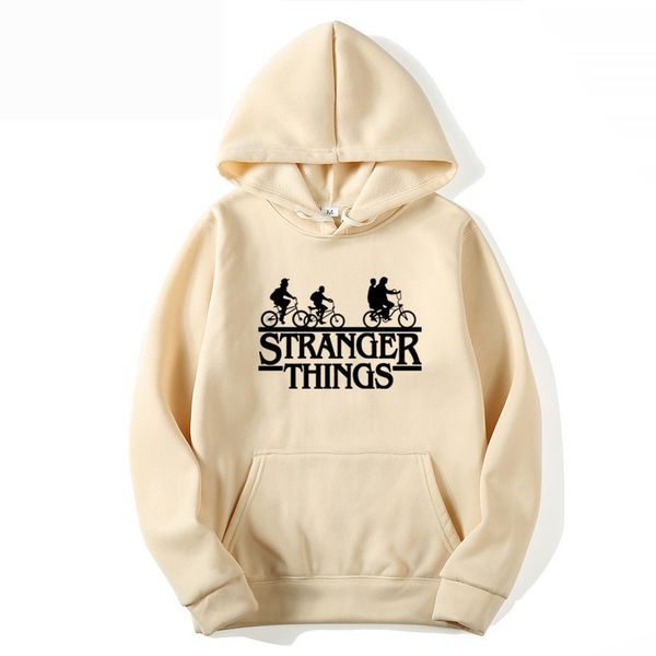 

men women hoodies stranger-things long sleeve casual sweatshirts brand autumn winter unmen women clothing jumpers, Black