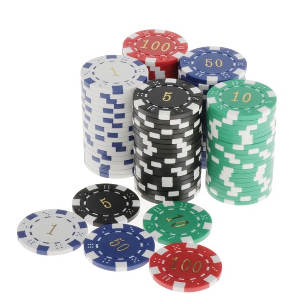 

casino style 100 pieces clay poker chip set texas hold'em poker casino game chips set running pants, Black;blue