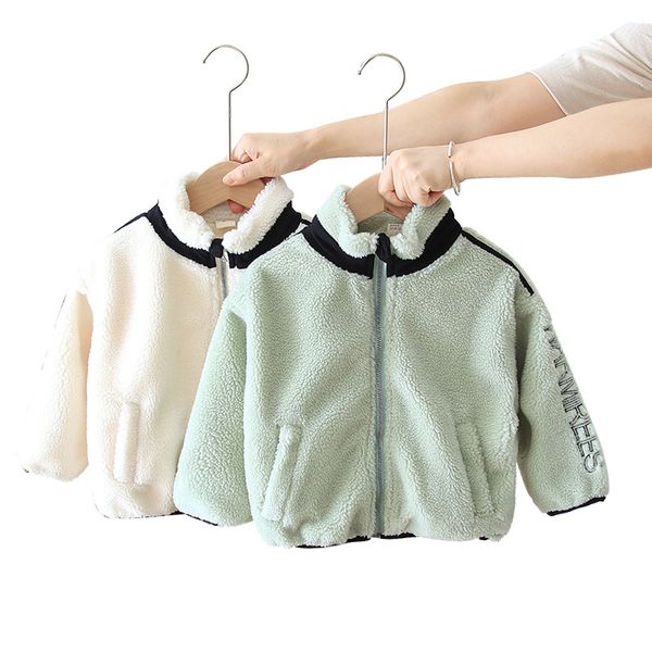 

soft warm fleece boys girls coat fashion winter kids baby jackets, Blue;gray