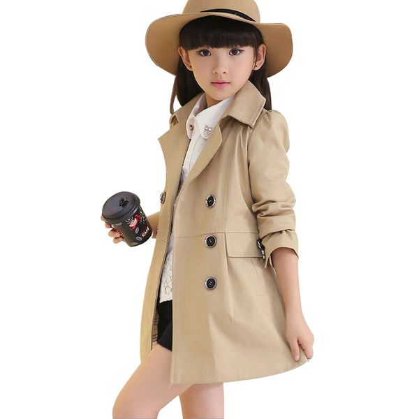 

spring autumn girls trench coats fashion kids windbreaker girl jacket teenager 3-13 years outerwear children parka, Camo