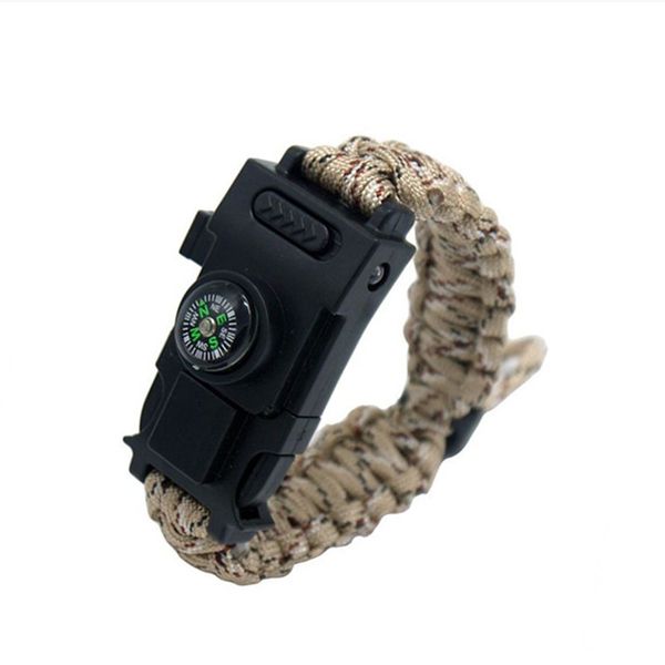 

survival tools bracelet reflective multifunction paracord outdoor 4mm camping hiking rescue with led light