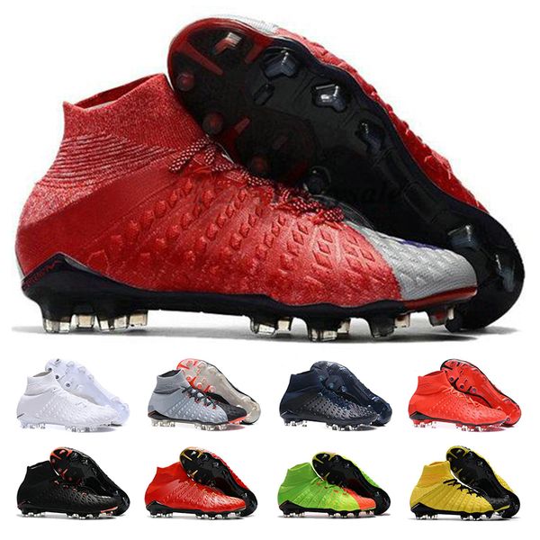 

Hypervenom Phantom III soccer shoes For Men Women Indoor High Ankle TF Black White Neymar Football Boots Cleats Mens shoes