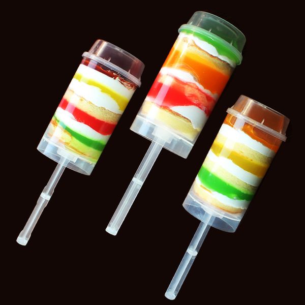 Кекс толчок поп-контейнеров Pop Pop Post Post Push Thaps Pops Pops Cake Container крышка для партии украшения круглые формы инструмент BH1957 CY