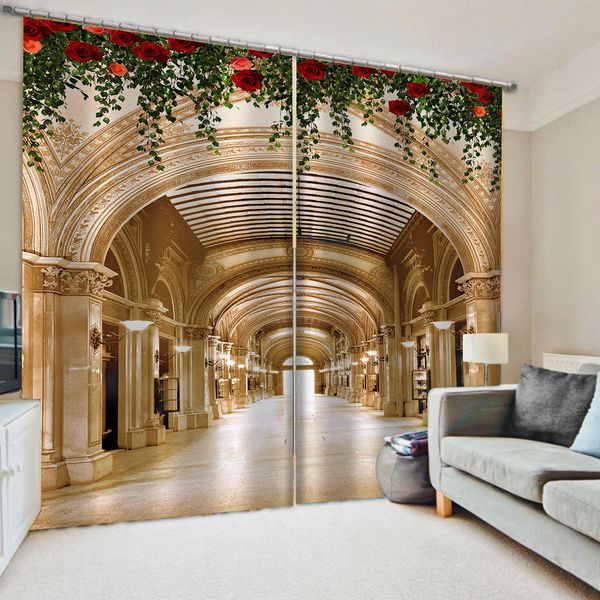 

европа здание шторы luxury blackout 3d шторы для гостиной постельные принадлежности комната украшения офиса шторы