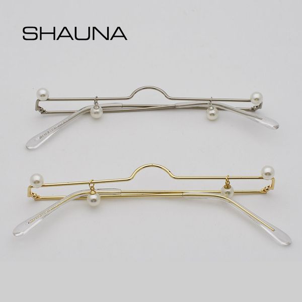 

shauna simple pearl pendant no lens decorative eyeglasses frame, Black