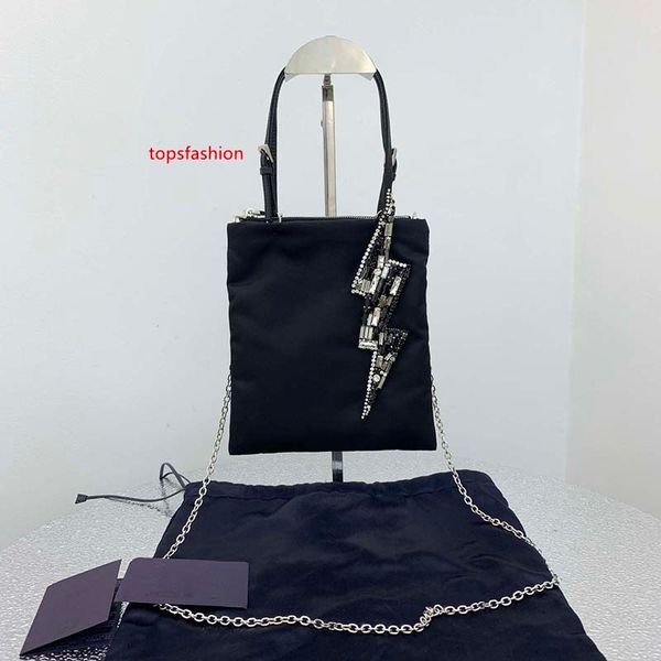 

designer luxury handbags purses rhinestone embellished nylon bag chain shoulder bag designer crossbody bag thunder series women bags
