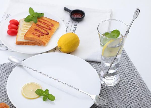 

cocktail bartender spoon seizzle sticks creative spiral stir bar double stainless steel tea coffee spoon multi-function bar spoon an3030