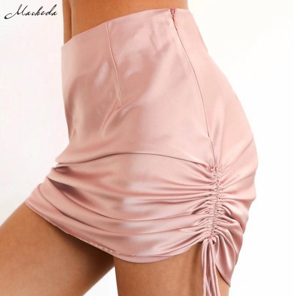 

macheda fashion high waist pencil skirt women bodycon skirts summer adjustable solid ladies casual office mini skirt 2019 new, Black