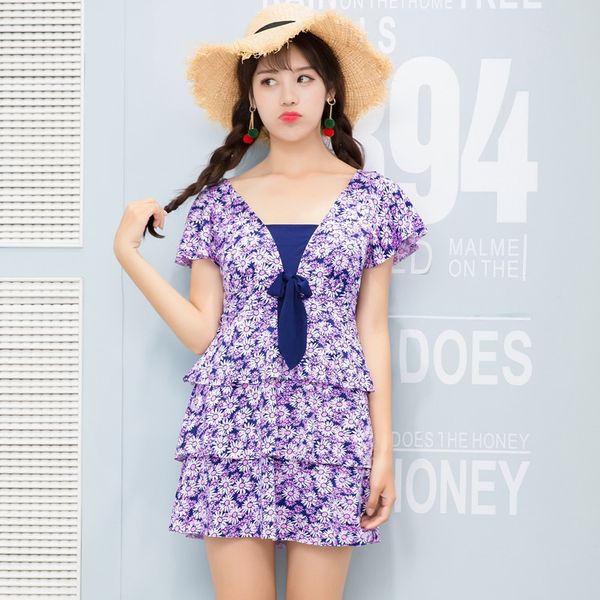 

women's swimwear listing female one-piece dress swimsuit spring beach conservative fashion, White;black