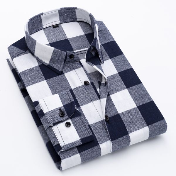 

men's casual shirts plaid lapel men fashion long- sleeved slim fit shirt mens korean male brand clothing, White;black