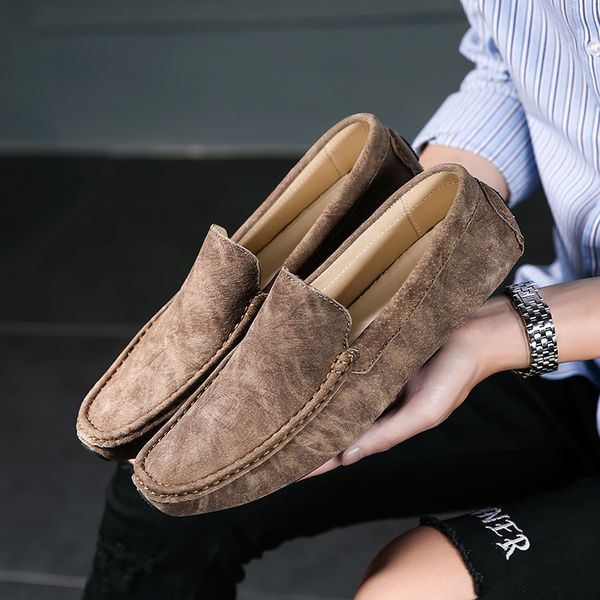 

men loafers men's casual shoes leather boat shoes mocassin masculino man sneakers male chaussures hommes sale, Black