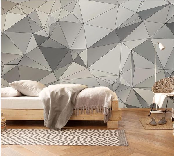 

bedroom wallpaper simple geometric wallpapers three-dimensional art pattern tv sofa background wall