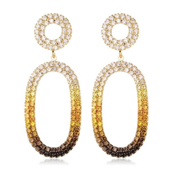 

zircon crystal drop earrings for women circle big dangle earrings wedding engagement earring vintage jewelry pendientes, Silver