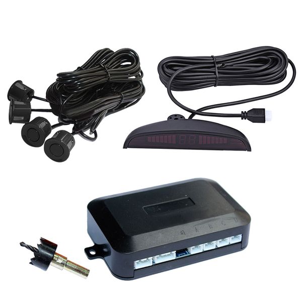 

new car parking radar monitor detector system display car auto parktronic led parking sensor with 4 sensors reverse backup