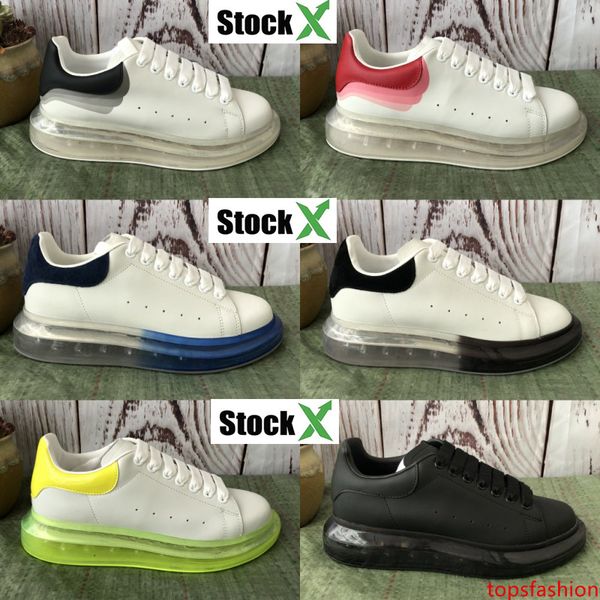 

new arrival genuine leather platform crystal cushion sole casual shoes triple black white red navy luxury men women designer trainers 36-45