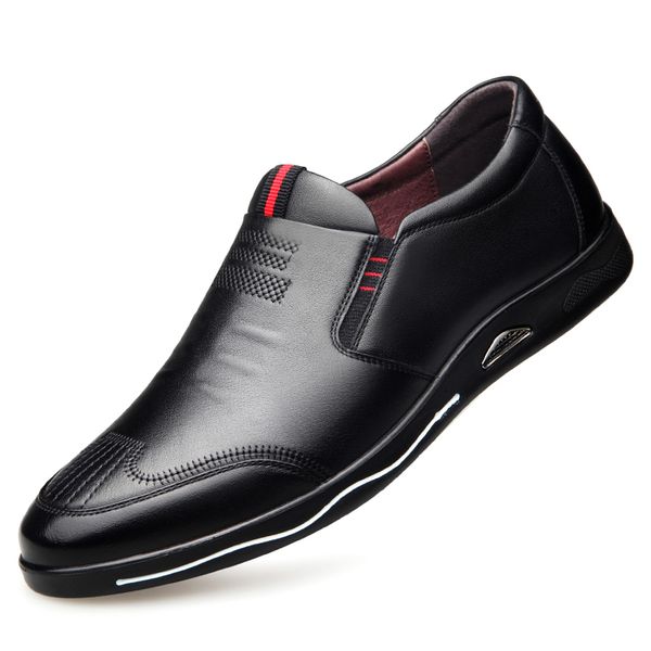 

super sneaker wholesale men breathable casual leather light shoes black slip-on 2019