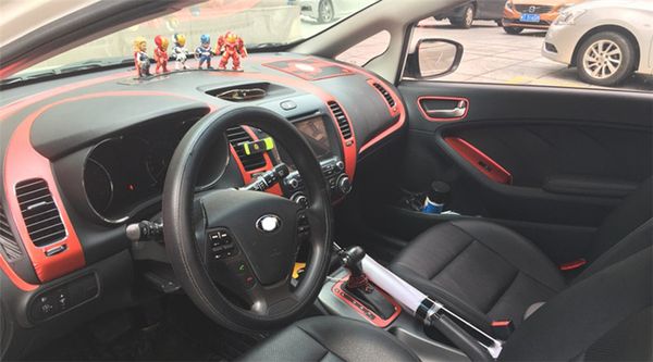 

for kia k3 2012-2018 interior central control panel door handle 3d/5dcarbon fiber stickers decals car styling accessorie