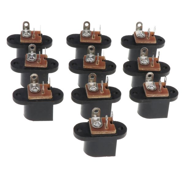 

10 pack 5.5 x 2.5mm 3 pin dc female socket panel mounting power connector