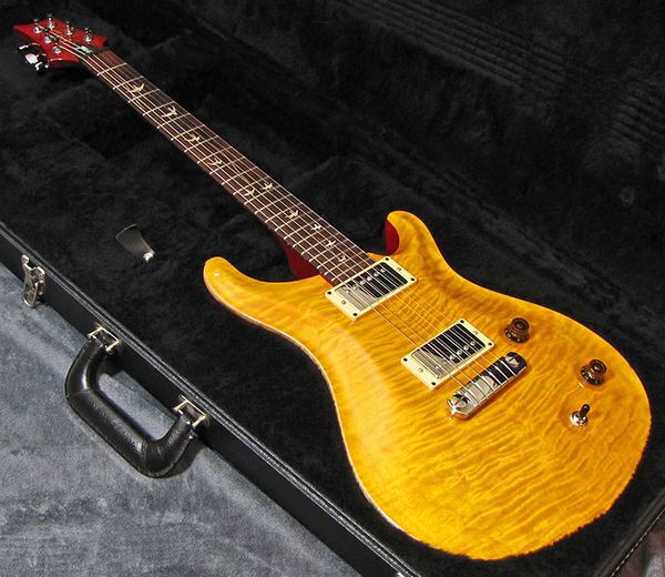 

пользовательского старинной желтого гитара amber brown top flame maple dgt дэвид грисс юбилей гитара 22 reed smith electric edition