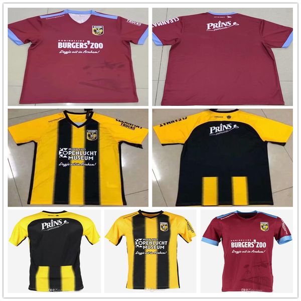

2019 2020 sbv vitesse soccer jerseys nouha dicko tim matavz riechedly bazoer bryan linssen custom 19 20 home away yellow red football shirt, Black;yellow