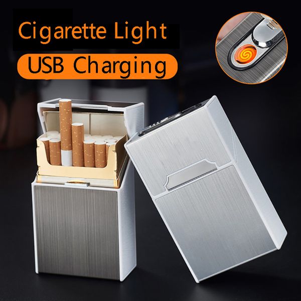 

20 sticks cigarette lighter charging creative windproof moisture-proof usb electronic cigarette lighter dfdf