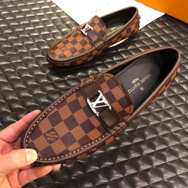 

new luxury men dress shoes fashion breathable printing leather flat peas shoes basketball running shoes for men tennis shoe with box, Black