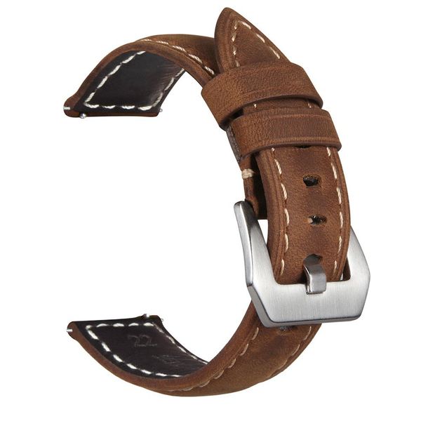 

22mm watchstrap for samsung gear s3 galaxy watch 46mm luxury genuine leather watch strap for amazfit stratos 2 2s bracelet bands, Black;brown