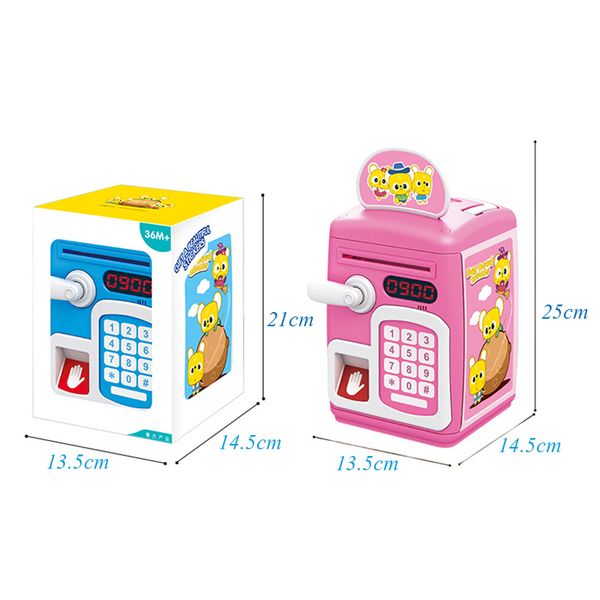 

new pretend save money game toys fingerprint induction open latched bank simulation safe atm bank toy girl play house plays