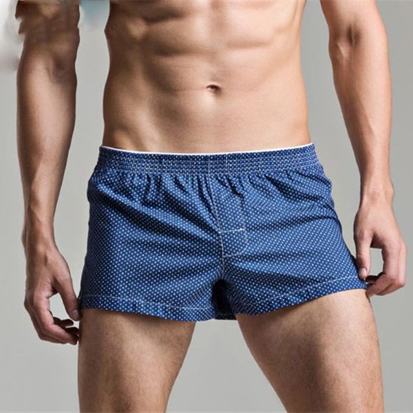 

men's underwears boxers cotton underpants underwear panties boxer shorts plaid point soft comfortable lounge loose, Black;white