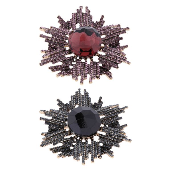 

2 pieces rhinestone full rhinestone brooch pin clothing accessories, Gray