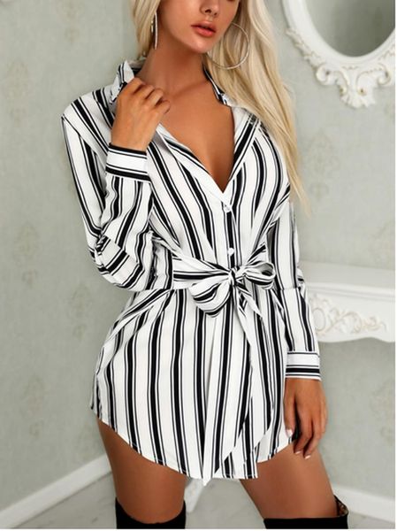 

womens fashion long shirt dress v-neck bowknot zebra stripes print summer mini dress shirtdress dress, Black;gray