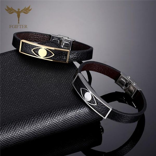 

2020 модный сглаз браслеты турецкий этнические лаки ювелирные изделия из нержавеющей стали манжета кожаный браслет для женщин золото серебро, Golden;silver