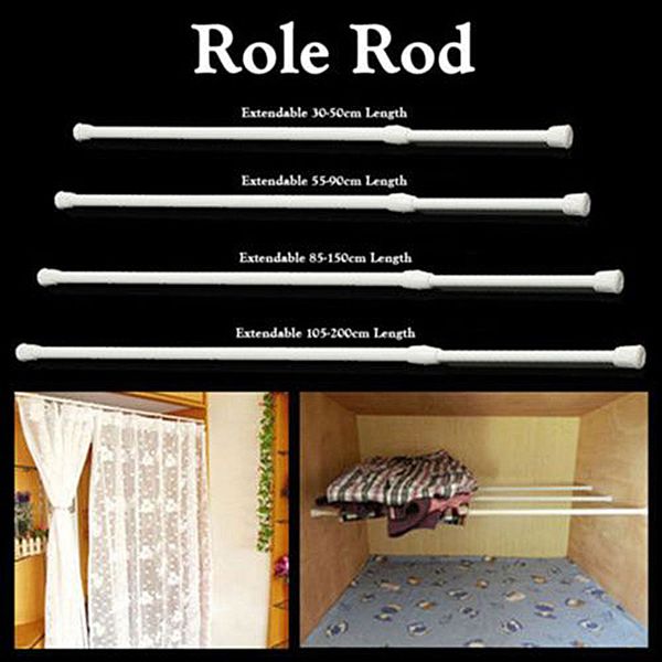 

curtain rail pole rod tension high carbon steel extendable for bathroom ve