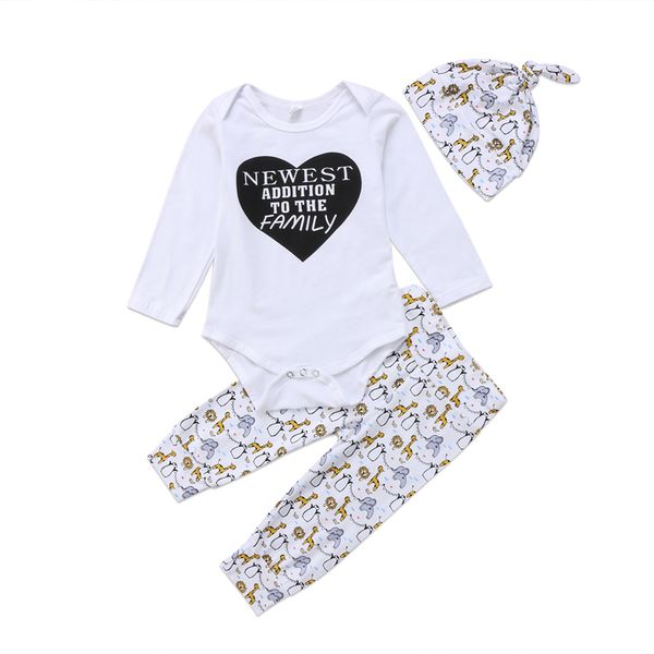 

new casual lovely newborn baby boys girl romper long pants floral hat clothes set outfit 3pcs, Pink;blue