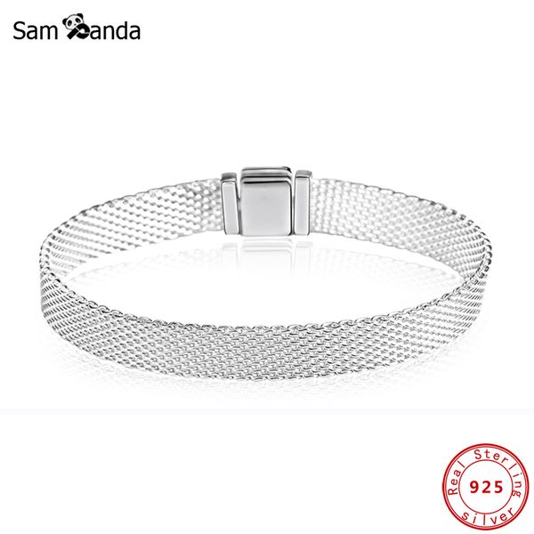 

100% 925 sterling silver charm bead fit original reflextions bracelets & bangles clip bracelet women diy gift jewelry making, Golden;silver
