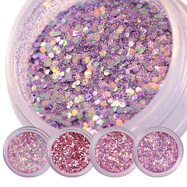 

born pretty 15g shinning nail glitter hexagon sequins pink purple nail art flakes powder manicure decorations paillette diy, Silver;gold